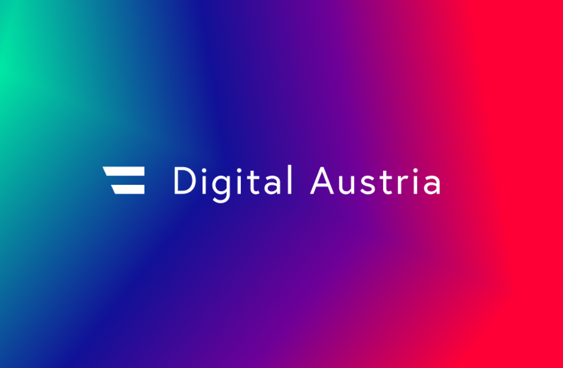 Logo von Digital Austria auf buntem Farbverlauf von Grün nach Rot.