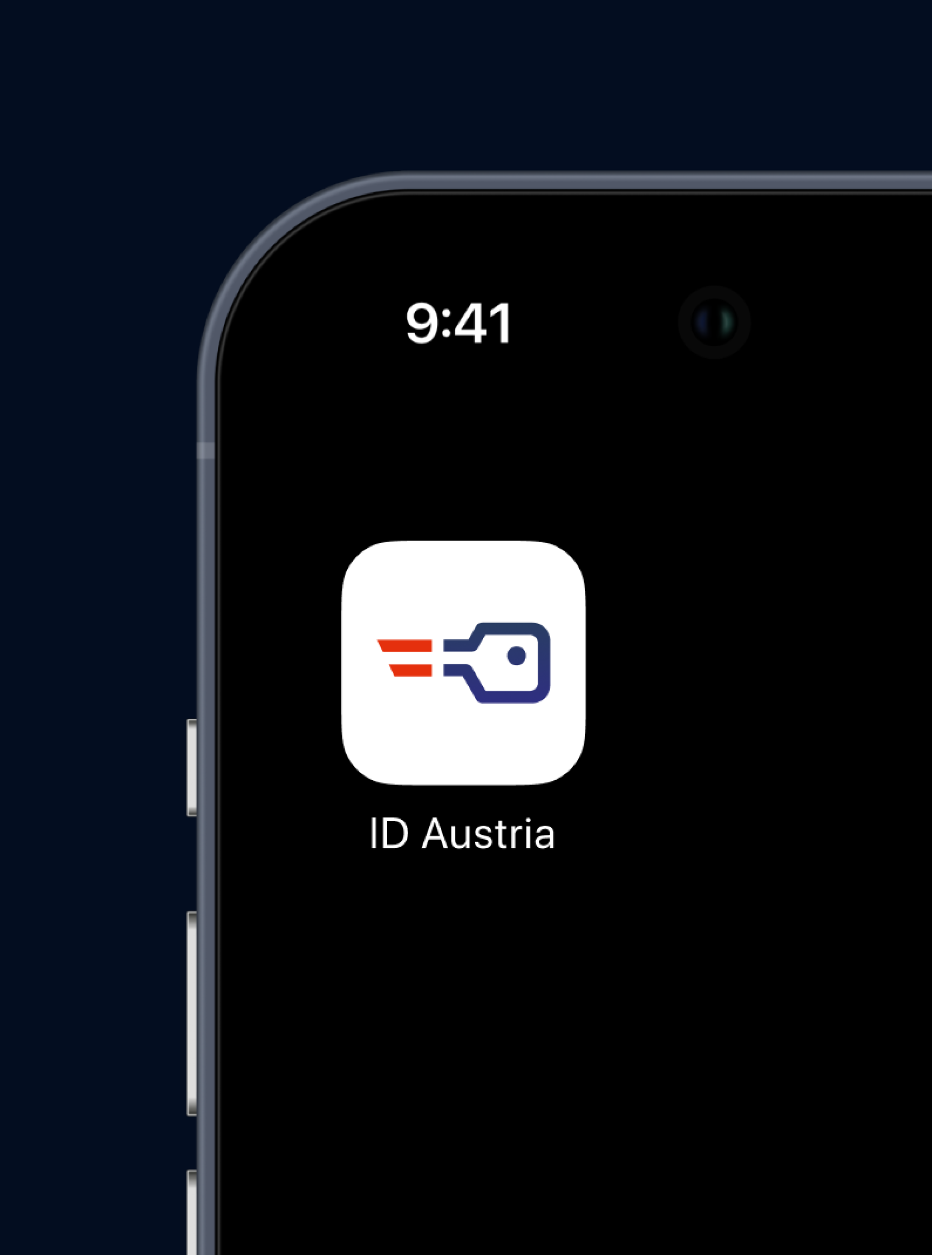 Auf einem iPhone-Bildschirm ist die App „ID Austria“ zu sehen. Die Uhrzeit ist 9:41 Uhr.