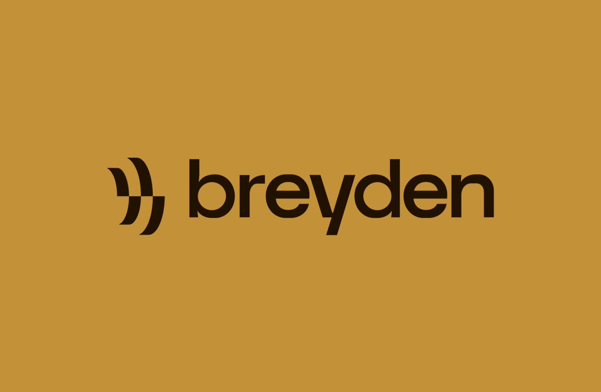 Logo von Breyden vor einem goldenen Hintergrund.