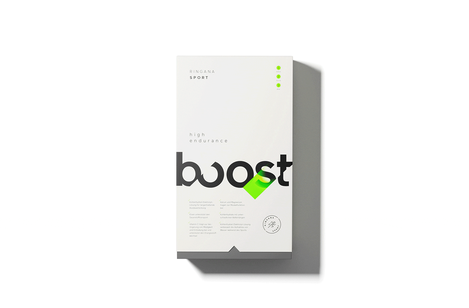 RINGANA SPORT High Endurance Boost Packung auf weißem Hintergrund.